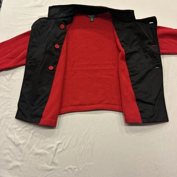 Lauren Ralph Lauren Jean Co Knit‎ Blazer Red Cotton XL Gold Buttons Military - Picture 9 of 15